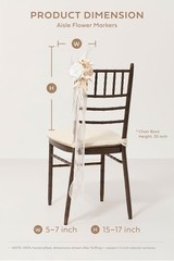 8pcs Wedding Artificial Aisle Pew Flowers White & Beige Chair Decorations