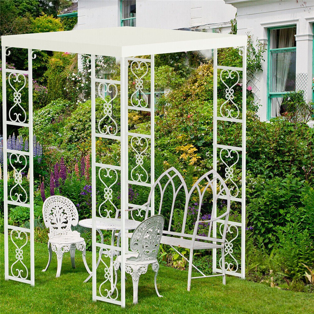 Outdoor Garden Patio Gazebo White Wedding Party Canopy Shelter Stand with Cover