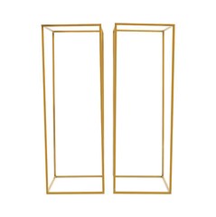 2Pcs Gold Metal Floor Stand Column Vase Rack for Wedding Party Decor