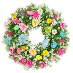 Easter Wreath Plastic Foam Construction Lifelike Eggs Lightweight Ready To Hang