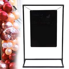 Poster Stand Black Metal Wedding Venue Decor Black Welcome Sign Arch Frame Shelf