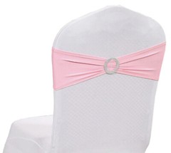 100 Spandex Stretch Chair Cover Sashes Bows Wedding Party (Blush Pink)~FREE SHIP