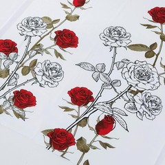 EVENHUG Red Rose Curtains Floral Window Curtain Panels Drapes for Bedroom and…