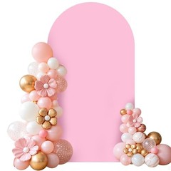 6.0 FT Arch Backdrop Cover Spandex Fitted Arch Party Cover for Photo, 6 FT Pink