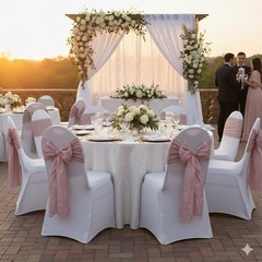 Crinkle Taffeta Chair Sashes Dusty Rose Pack of 10 Sashes Weddings Events Hotels