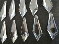 100Pcs Sword Shape Acrylic Crystal Bead Pendant Wedding Chandelier Decor 20*50mm