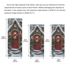 Christmas Fairy Door Cover, Stretch Fabric Backdrop Porch Covers 35 x 79 in