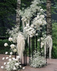 12PCS Dried Amaranthus Hanging Flowers – 23″ Ivory White Preserved Floral Ste…