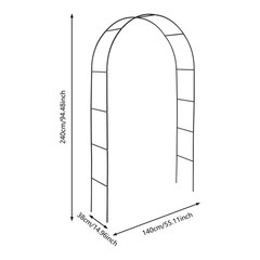 4-Pack 240cm Metal Wedding Garden Arches Bridal Party Arbor Arched Prom Decor