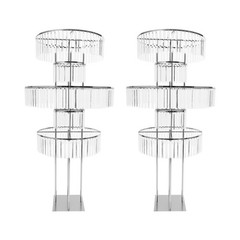 Elegant Wedding Crystal Flower/Cake Pedestal Stands, 61″ (2-Pack) – Party Decor