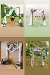 White Sheer Chiffon Wedding Arch Draping Fabric 29″ x 19ft, 6 Yard Panel