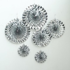12 pcs Metallic Paper Fans Wall Backdrop Wedding Decorations Event Supplies