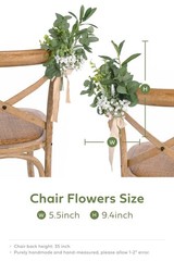Ling’s Moment White & Sage Aisle Pew Artificial Flowers Babysbreath Arrangeme…