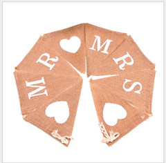 Burlap JUST MARRIED Wedding Banner Mr Mrs Rustic Party Decoration Anniversary