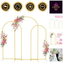 All-Occasion Gold Arch Backdrop Stand Set – 7.2FT, 6.6FT, 6FT for Elegant Decor