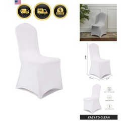12pcs Stretch Spandex Chair Cover for Wedding Party Dining Banquet Event Whit…