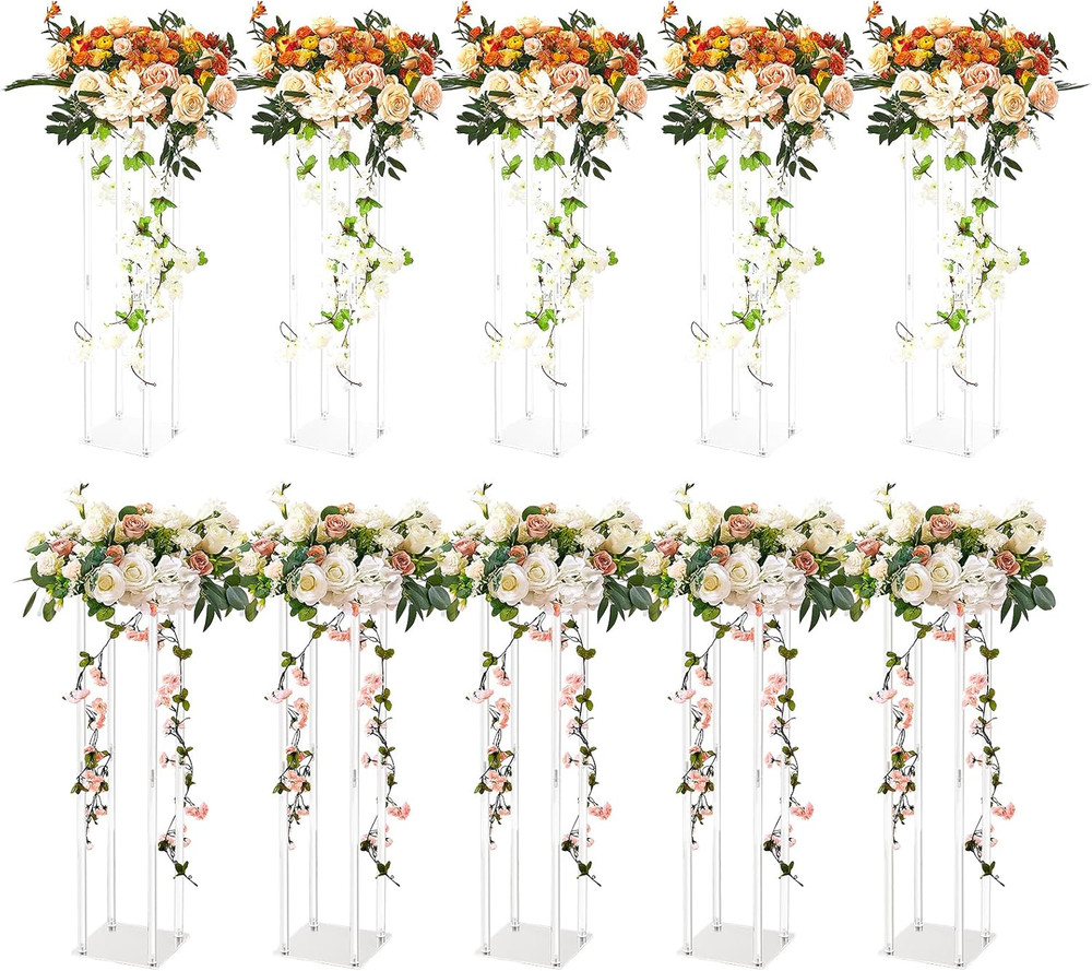 10PCS 23.6″ Acrylic Wedding Flower Stands for Events & Home Decor
