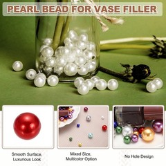 4/6/8/12/14mm Pearl Bead for Vase Filler, 600 Pcs Floating Beads, Red