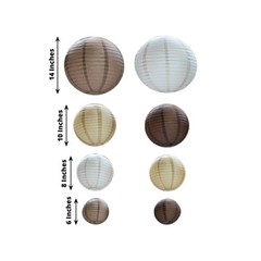 8 pcs ASSORTED Sizes Hanging Paper Lanterns Wedding Party Events Decorations