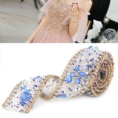 ¦2.5cm DIY Mesh Wrap Roll Crystal Rhinestones Chain Trim Ribbon Decor