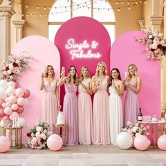 Set of 3 Arch Backdrop Covers(6ft, 5ft, 6FT,5FT,4FT Light Pink+Pink+Hot Pink