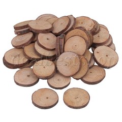 100 pcs 3-4cm Round Wood Slices Wood Discs for Backdrop Decorations Photo Props