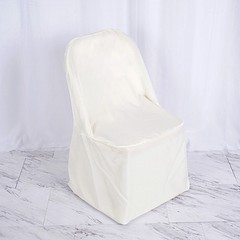 100 Ivory Polyester FOLDING Flat CHAIR COVERS Wedding Party Banquet Decorations