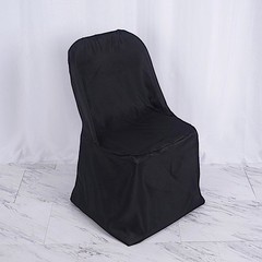 100 Black Polyester FOLDING Flat CHAIR COVERS Wedding Party Banquet Decorations