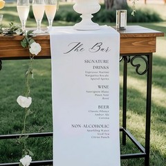 Personalized Wedding Bar Fabric Sign Signature Cocktails