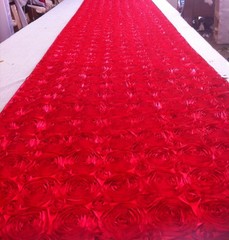 75 ft Rosette Satin Aisle Runner 54″ Wide 3D Fabric 22 Colors Spiral Ribbon Rose