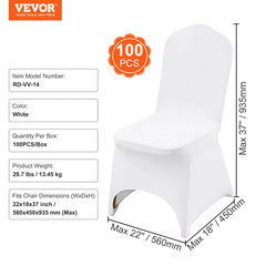 12/30/50/100 PCS White Stretch Spandex Folding Chair Cover for Wedding Dining