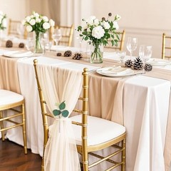 Chair Sashes 24 Pack 8FT Long Wedding Chair 1 Count (Pack of 24) Champagne