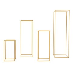 4 Piece Flower Stand Set Gold Metal Rectangular For Wedding Party Table Decor