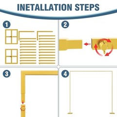10×10 FT Backdrop Stand Heavy Duty Pipe and Drape 10 FT x 10 FT Gold-10FT-E