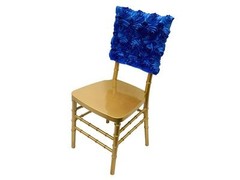50 ROSETTE 17″ x 14″ 3D SATIN CHAIR CAPS CHIAVARI SQUARE TOP GRANDIOSE RIBBON