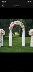 6.6FT x 3.3FT Gold Metal Arch Backdrop Stand Frame for Wedding, Christmas, Party