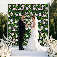 12-Pack Pink Floral Wall Panels for Weddings & Events – 16″x24″ Decor