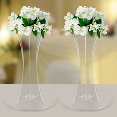 2pcs 60cm Clear Acrylic Centerpieces Flower Vase Wedding Anniversary Party Decor