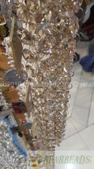 Top Quality Crystal Glass Champagne Beads Chain Wedding Decoration Curtains 1M