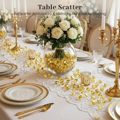 150PCS Gold Acrylic Ice Rocks – Elegant Faux Nuggets for Table Scatter & Decor