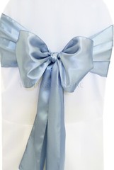 Dusty Blue Chair Sashes – Qty 10 Wedding Chair Bows – new in pkg