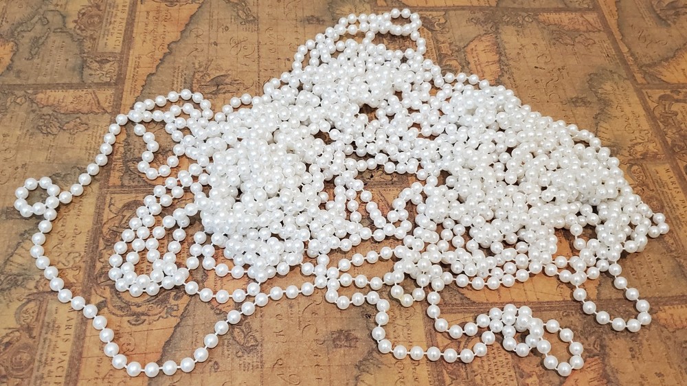 pearl string garland – 8mm plastic beads, 15m long – wedding, party, home decor