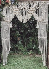 Large Handmade Macrame Wedding Backdrop Boho Ceremony Arch Decor Custom