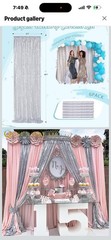 QueenDream Silver Sequin Sparkly Backdrop Curtains 6pcs 2ft x 8ft Wedding Decor