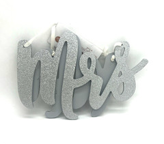 Hanging signs Mr & Mrs silver glitter, 2 pcs