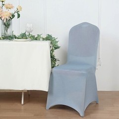 6 Dusty Blue SPANDEX CHAIR COVERS for Wedding Banquet Reception Decorations