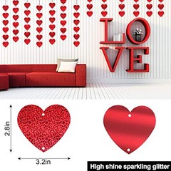 15 Pcs Heart Shape Hanging String Garland Kids Party Decor Valentine’s Day