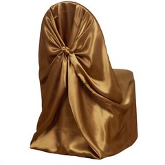 6 Gold SATIN UNIVERSAL CHAIR COVER for Wedding Banquet Reception Decorations