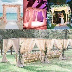 3ft/6ft/10ft Wedding Canopy Chuppah Drape Stand Heavy Duty Square Pipe Frame Kit
