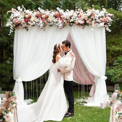 10ft Wedding Arches Ceremony Square Metal Balloon Arch Backdrop Stand In/Outdoor